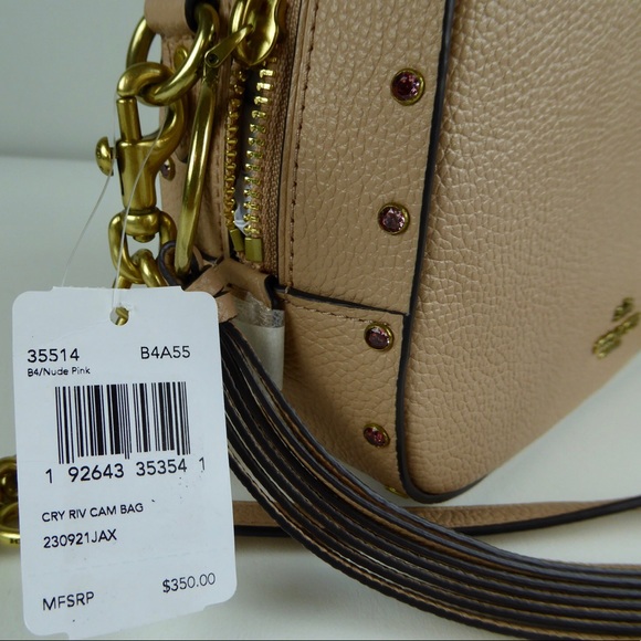 Coach Pebbled Leather Camera Bag w/ Crystal Rivets - Picture 6 of 8